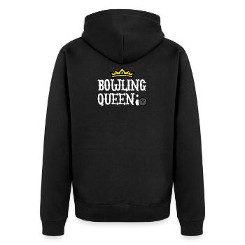 Bowling Queen Bowler - Unisex Premium Organic Zip Hoodie - black - Back - Nico (187cm)