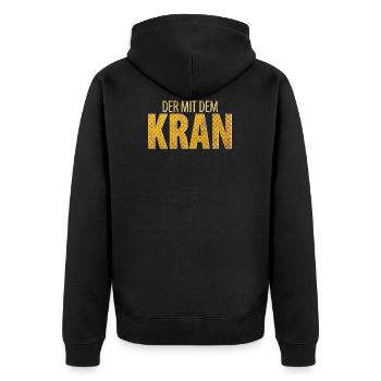 Kranführer Kran Vater Vatertag Bauarbeiter Papa - Unisex Premium Bio Zip Hoodie - Schwarz - Hinten - Nico (187cm)