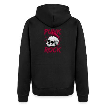 Punk Rock - Unisex Premium Bio Zip Hoodie - Schwarz - Hinten - Nico (187cm)
