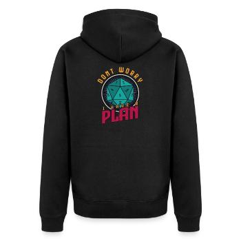 Rollenspiel W20 Würfel - Unisex Premium Bio Zip Hoodie - Schwarz - Hinten - Nico (187cm)