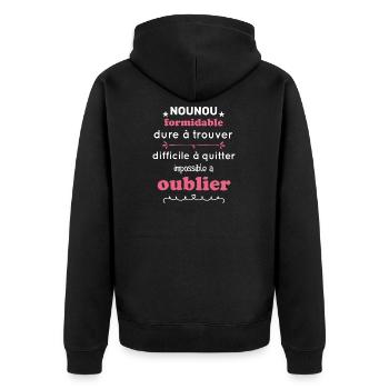 Nounou Formidable Dure à Trouver Nounou Cadeau - Veste à capuche bio Premium Unisexe - noir - Dos - Nico (187cm)