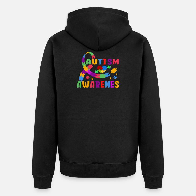 Sensibilisation à l’autisme - Veste à capuche bio Premium Unisexe - noir