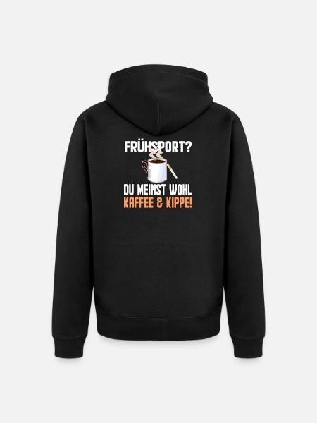 Kaffe und Kippe - Unisex Premium Bio Zip Hoodie - Schwarz
