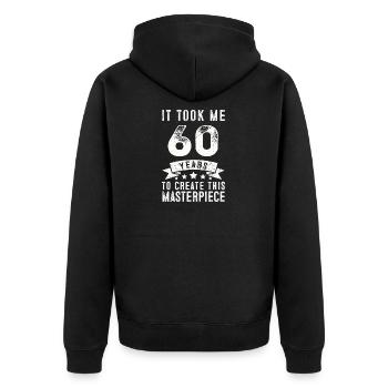 Drôle de 60 ans Joke T Shirt cadeau de 60e anniversaire - Veste à capuche bio Premium Unisexe - noir - Dos - Nico (187cm)