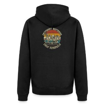 Entspannt Achtarmig einen Reinorgeln Bier Party - Unisex Premium Bio Zip Hoodie - Schwarz - Hinten - Nico (187cm)