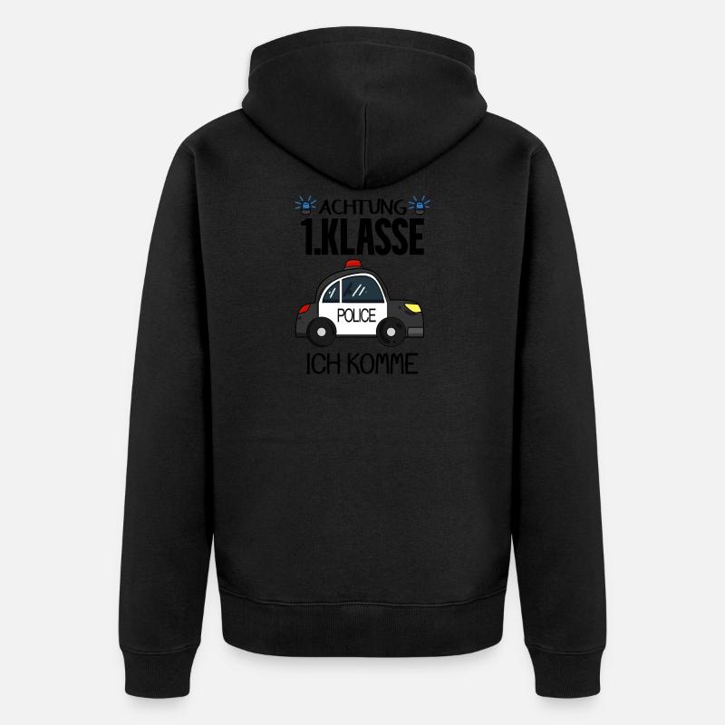 Einschulung Erste Klasse Junge - Unisex Premium Bio Zip Hoodie - Schwarz