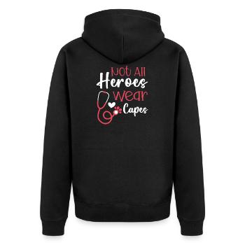 Tierarzt Spruch Lustig Tierarzt Capes - Unisex Premium Bio Zip Hoodie - Schwarz - Hinten - Nico (187cm)