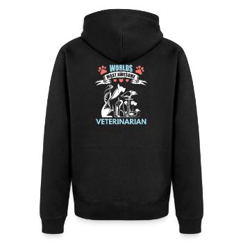 Monde Meilleur vétérinaire de zoodoctor - Veste à capuche bio Premium Unisexe - noir - Dos - Nico (187cm)