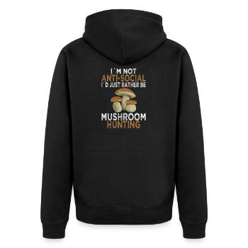 Champignons Champignons Recherche de champignons Morchel Röhrling - Veste à capuche bio Premium Unisexe - noir - Dos - Nico (187cm)