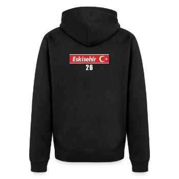 26 Eskisehir Turkish license plate as a gift - Unisex Premium Organic Zip Hoodie - black - Back - Nico (187cm)