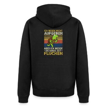 Läufer Schulsport Vereinsport lustige Sprüche - Unisex Premium Bio Zip Hoodie - Schwarz - Hinten - Nico (187cm)