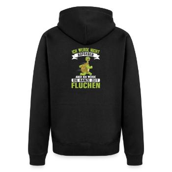 Läufer Joggen Marathon Schildkröte Langsam Jogger - Unisex Premium Bio Zip Hoodie - Schwarz - Hinten - Nico (187cm)