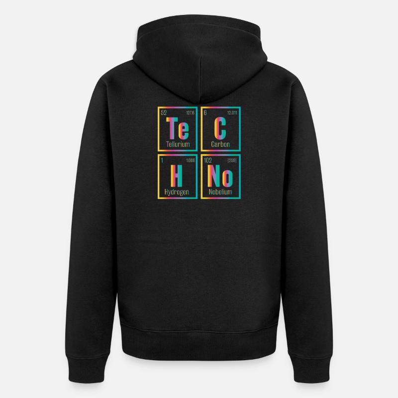 Techno Element House Musik - Unisex Premium Bio Zip Hoodie - Schwarz