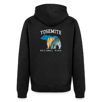Yosemite Parc National Aventure Retro ours cadeau - Veste à capuche bio Premium Unisexe - noir - Dos - Nico (187cm)