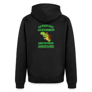 Ich Werde Nicht Aufgeben Läufer Laufen - Unisex Premium Bio Zip Hoodie - Schwarz - Hinten - Nico (187cm)