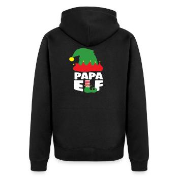 Drôle de Noël Papa Elf Papa Vêtements de Noël - Veste à capuche bio Premium Unisexe - noir - Dos - Nico (187cm)