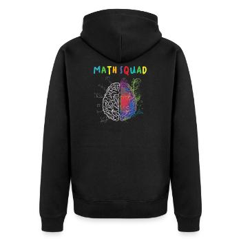 Math Squad Math Professeur de cerveau artistique et logique - Veste à capuche bio Premium Unisexe - noir - Dos - Nico (187cm)