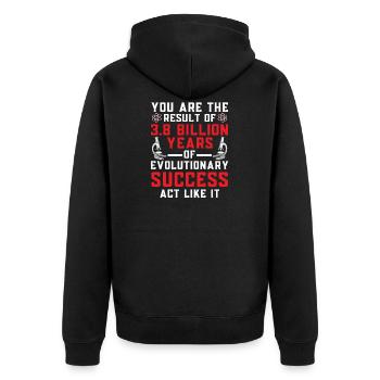 3 8 Millarden Evolution Biologe Biologie Bio Spruc - Unisex Premium Bio Zip Hoodie - Schwarz - Hinten - Nico (187cm)