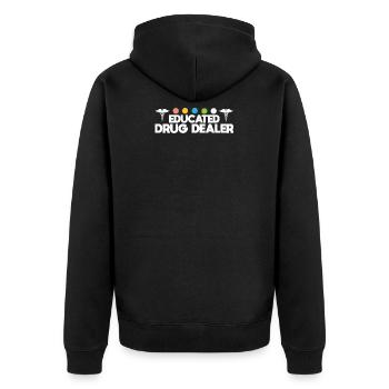 Trafiquant de drogue instruit drôle de pharmacien Vêtements - Veste à capuche bio Premium Unisexe - noir - Dos - Nico (187cm)