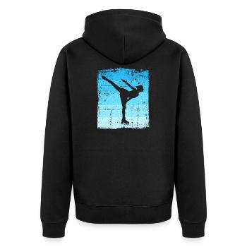 Eiskunstlauf Schlittschuhlauf Eis Figuren Tanz - Unisex Premium Bio Zip Hoodie - Schwarz - Hinten - Nico (187cm)