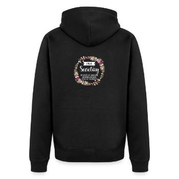 I'm A Secretary My Level Of Sarcasm Depends On - Unisex Premium Organic Zip Hoodie - black - Back - Nico (187cm)