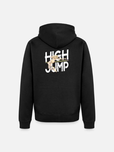 Hochsprung - Hochspringer - Unisex Premium Bio Zip Hoodie - Schwarz