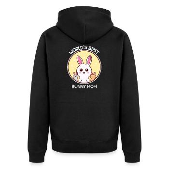 Rabbit Mom Cute Rabbit Rodent - Unisex Premium Organic Zip Hoodie - black - Back - Nico (187cm)