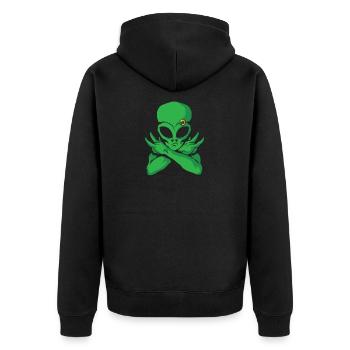 Alien Alien Pierce - Unisex Premium Organic Zip Hoodie - black - Back - Nico (187cm)