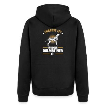 Dalmatiner - Unisex Premium Bio Zip Hoodie - Schwarz - Hinten - Nico (187cm)
