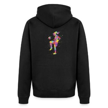 Sports Femme Football - Veste à capuche bio Premium Unisexe - noir - Dos - Nico (187cm)