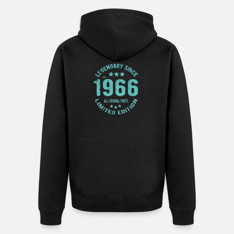 1966 anniversaire de la naissance - Veste à capuche bio Premium Unisexe - noir