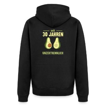 30 Jahre verheiratet Avocado 30. Hochzeitstag - Unisex Premium Bio Zip Hoodie - Schwarz - Hinten - Nico (187cm)