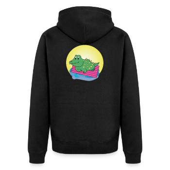 Kai Crocodile - Cadeau - Idée cadeau - Veste à capuche bio Premium Unisexe - noir - Dos - Nico (187cm)