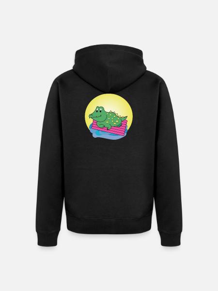 Kai Krokodil - Geschenk - Geschenkidee - Unisex Premium Bio Zip Hoodie - Schwarz
