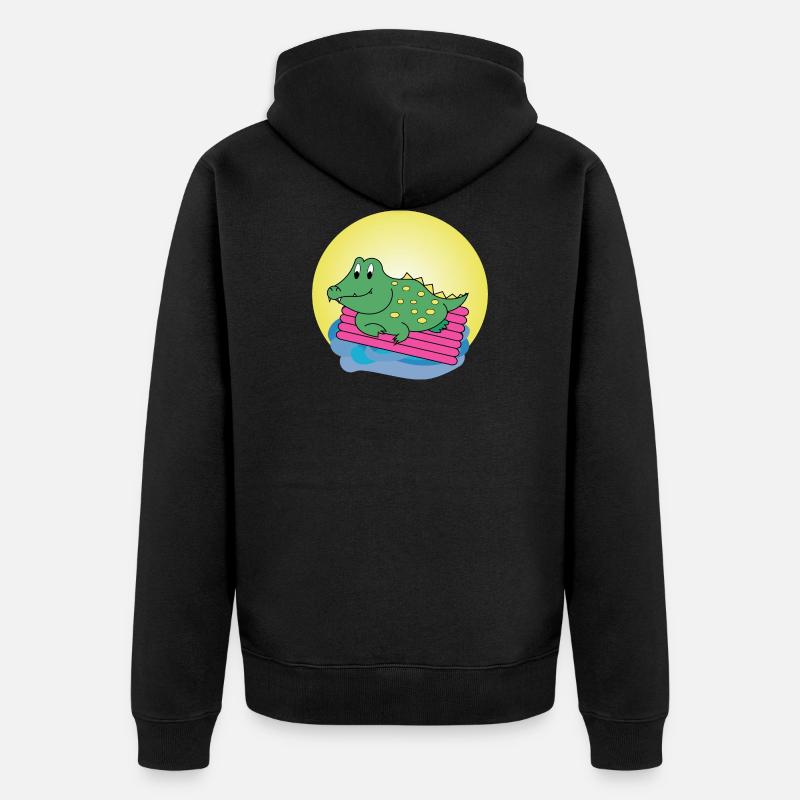 Kai Crocodile - Gift - Gift Idea - Unisex Premium Organic Zip Hoodie - black
