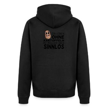 Kartoffel - Unisex Premium Bio Zip Hoodie - Schwarz - Hinten - Nico (187cm)