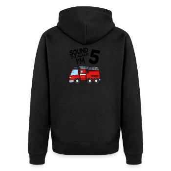 Pompiers T-shirt 5. anniversaire 5 ans garçon - Veste à capuche bio Premium Unisexe - noir - Dos - Nico (187cm)