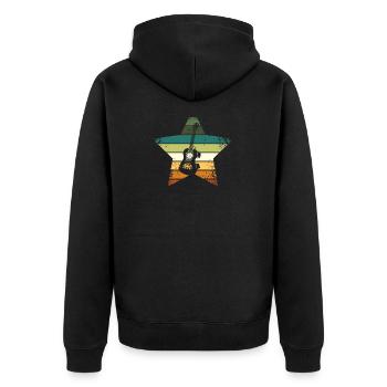 Ukulele Vintage - Veste à capuche bio Premium Unisexe - noir - Dos - Nico (187cm)