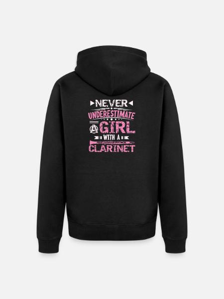 klarinette - Unisex Premium Bio Zip Hoodie - Schwarz
