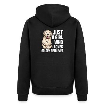 Golden Retriever | Golden Retriever - Unisex Premium Organic Zip Hoodie - black - Back - Nico (187cm)