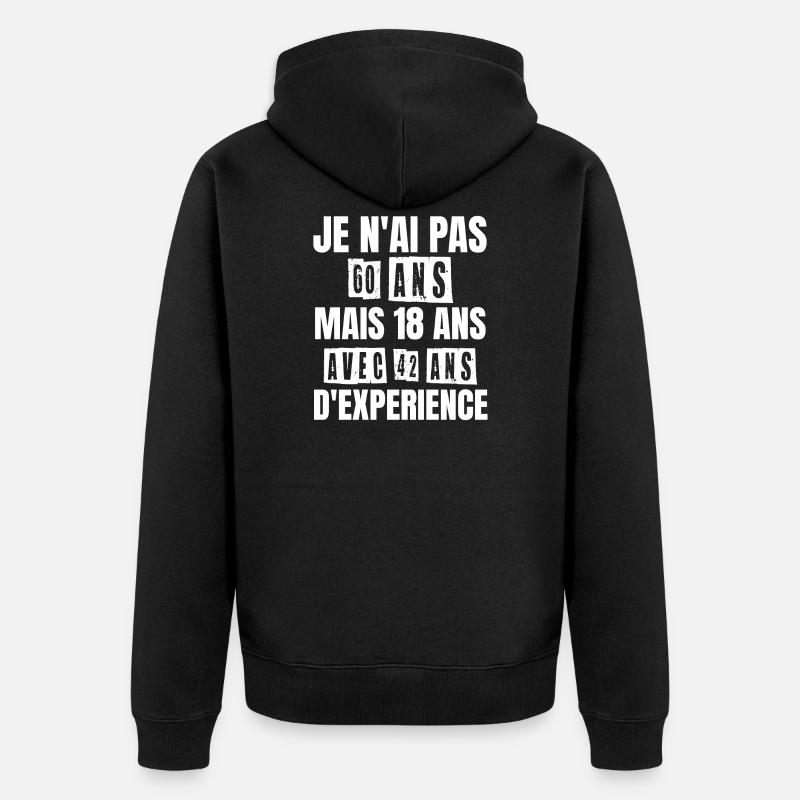 Cadeau d'anniversaire 60 ans - Veste à capuche bio Premium Unisexe - noir