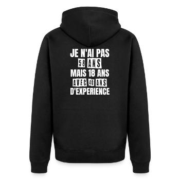 Cadeau d'anniversaire 58 ans - Veste à capuche bio Premium Unisexe - noir - Dos - Nico (187cm)