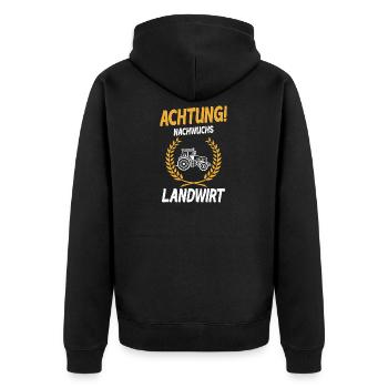 Landwirt Nachwuchs Landwirtschaft Bauernhof - Unisex Premium Bio Zip Hoodie - Schwarz - Hinten - Nico (187cm)