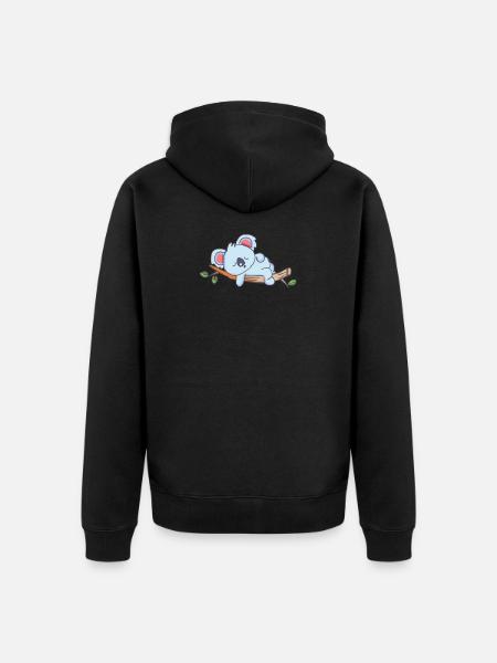 Koala Sleeping Koala Bear - Unisex Premium Organic Zip Hoodie - black