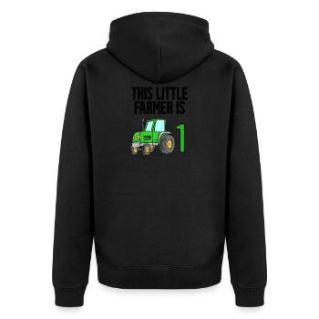 Tractor 1 year boy 1st birthday son - Unisex Premium Organic Zip Hoodie - black - Back - Nico (187cm)