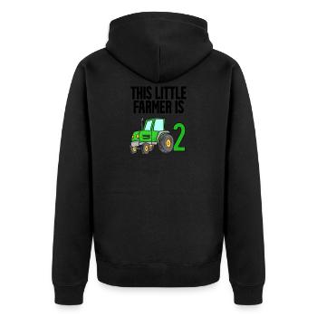 Tractor 2 years Boy 2nd birthday son - Unisex Premium Organic Zip Hoodie - black - Back - Nico (187cm)