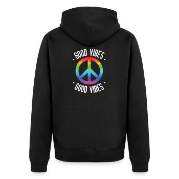 Good Vibes - Veste à capuche bio Premium Unisexe - noir - Dos - Nico (187cm)