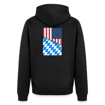 USA Bavière Drapeau bavarois Double citoyen Américain - Veste à capuche bio Premium Unisexe - noir - Dos - Nico (187cm)