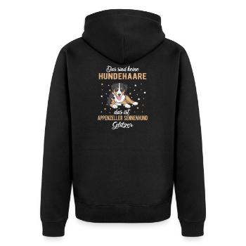 Appenzeller Sennenhund Hundespruch - Unisex Premium Bio Zip Hoodie - Schwarz - Hinten - Nico (187cm)