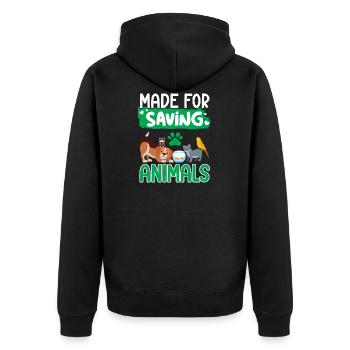 Saving animals is my thing Veterinarian - Unisex Premium Organic Zip Hoodie - black - Back - Nico (187cm)